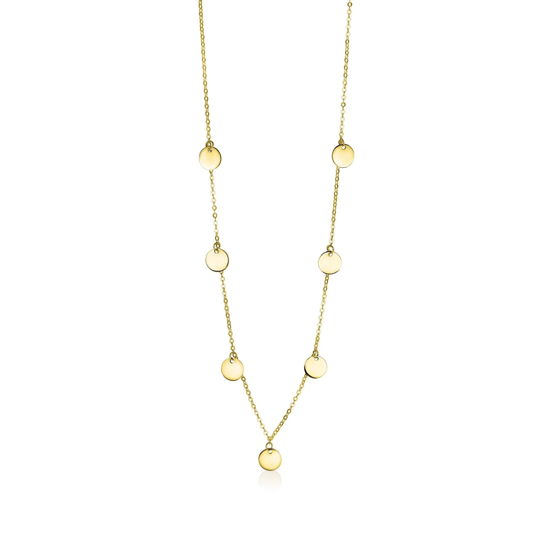 Outlet Zinzi Gold 14 karaat gouden collier met 7 rondjes 45cm ZGC167