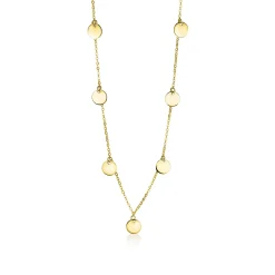 Outlet Zinzi Gold 14 karaat gouden collier met 7 rondjes 45cm ZGC167