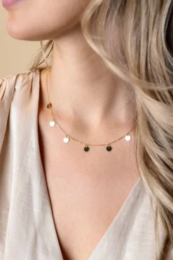 Outlet Zinzi Gold 14 karaat gouden collier met 7 rondjes 45cm ZGC167