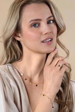Outlet Zinzi Gold 14 karaat gouden collier met 7 rondjes 45cm ZGC167