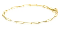 Outlet Zinzi Gold 14 karaat gouden armband met paperclip schakels 2,7mm breed ZGA297