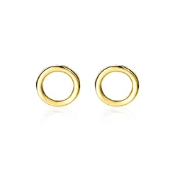 Outlet Zinzi Gold 14 karaat gouden oorknoppen open rond 6mm ZGO163