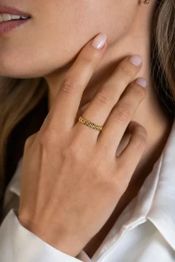 Sale Zinzi Gold 14 karaat gouden schakelring van 3,6mm breed, met de populaire gourmet-schakel ZGR375