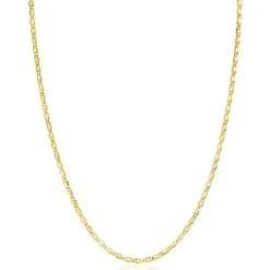 New Zinzi Gold 14 karaat gouden massieve ketting met glanzende fantasie plaatjes 1,7mm breed 41-43cm ZGC497