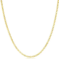 New Zinzi Gold 14 karaat gouden massieve ketting met glanzende fantasie plaatjes 1,7mm breed 41-43cm ZGC497