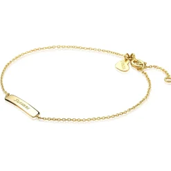 New Zinzi Gold 14 karaat gouden armband plaatje glad ZGA176