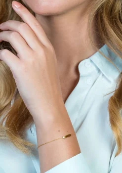 New Zinzi Gold 14 karaat gouden armband plaatje glad ZGA176
