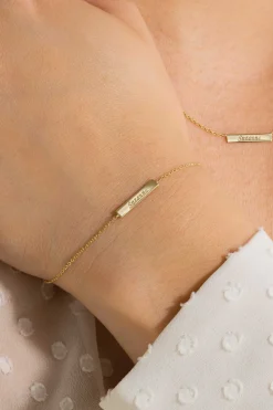 New Zinzi Gold 14 karaat gouden armband plaatje glad ZGA176