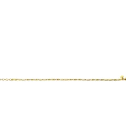 New Zinzi Gold 14 karaat gouden massieve armband met valkenoog schakels en glimmende plaatjes 2,6mm breed 17-19cm ZGA499