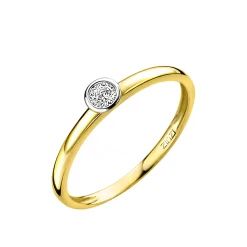 Best Zinzi Gold 14 karaat gouden aanschuifring rond wit ZGR147