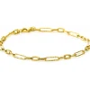 Discount Zinzi Gold 14 karaat gouden armband met bewerkte paperclip-schakels en ovale schakels van 3,5mm breed 19cm ZGA494