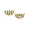 Hot Zinzi Gold 14 karaat gouden oorknoppen halve maan wit zirconia ZGO220