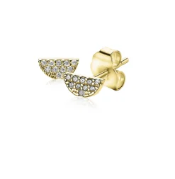 Hot Zinzi Gold 14 karaat gouden oorknoppen halve maan wit zirconia ZGO220
