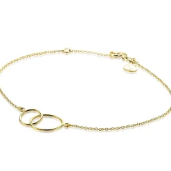Zinzi Gold 14 karaat gouden armband open rondjes in elkaar ZGA115