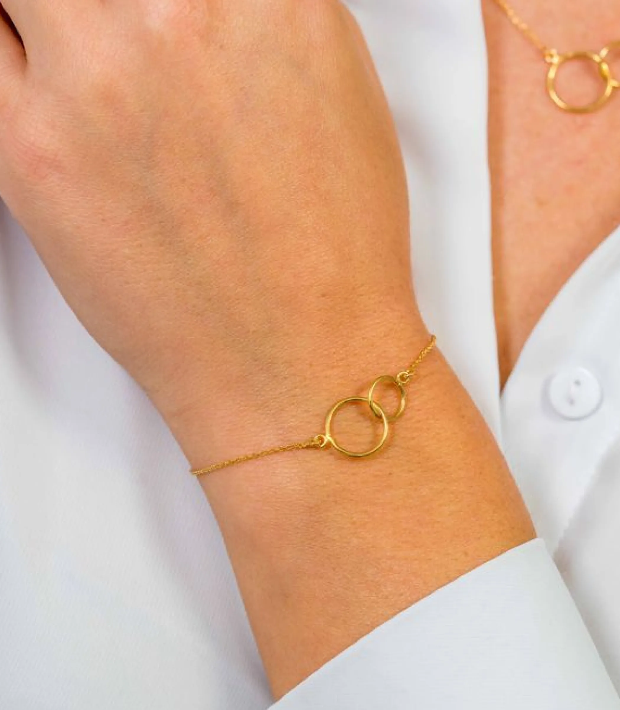 Zinzi Gold 14 karaat gouden armband open rondjes in elkaar ZGA115
