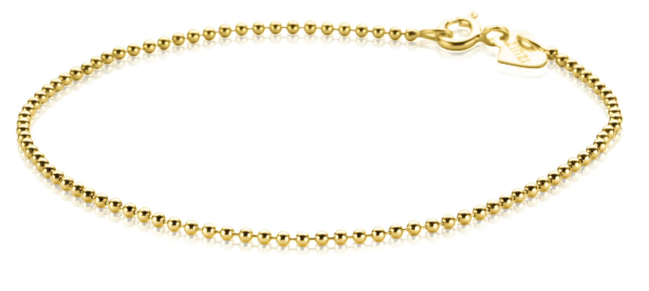 New Zinzi Gold 14 karaat gouden bolletjes armband 1,3mm breed ZGA292