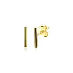Zinzi Gold 14 karaat gouden oorknoppen rond buisje 10mm ZGO183