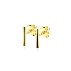 Zinzi Gold 14 karaat gouden oorknoppen rond buisje 10mm ZGO183