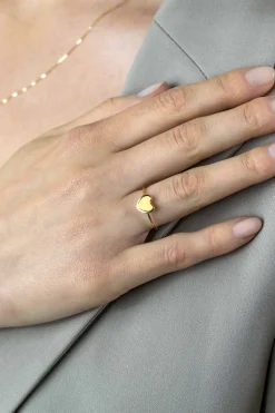 Clearance Zinzi Gold 14 karaat gouden ring met glanzend hartje ZGR486