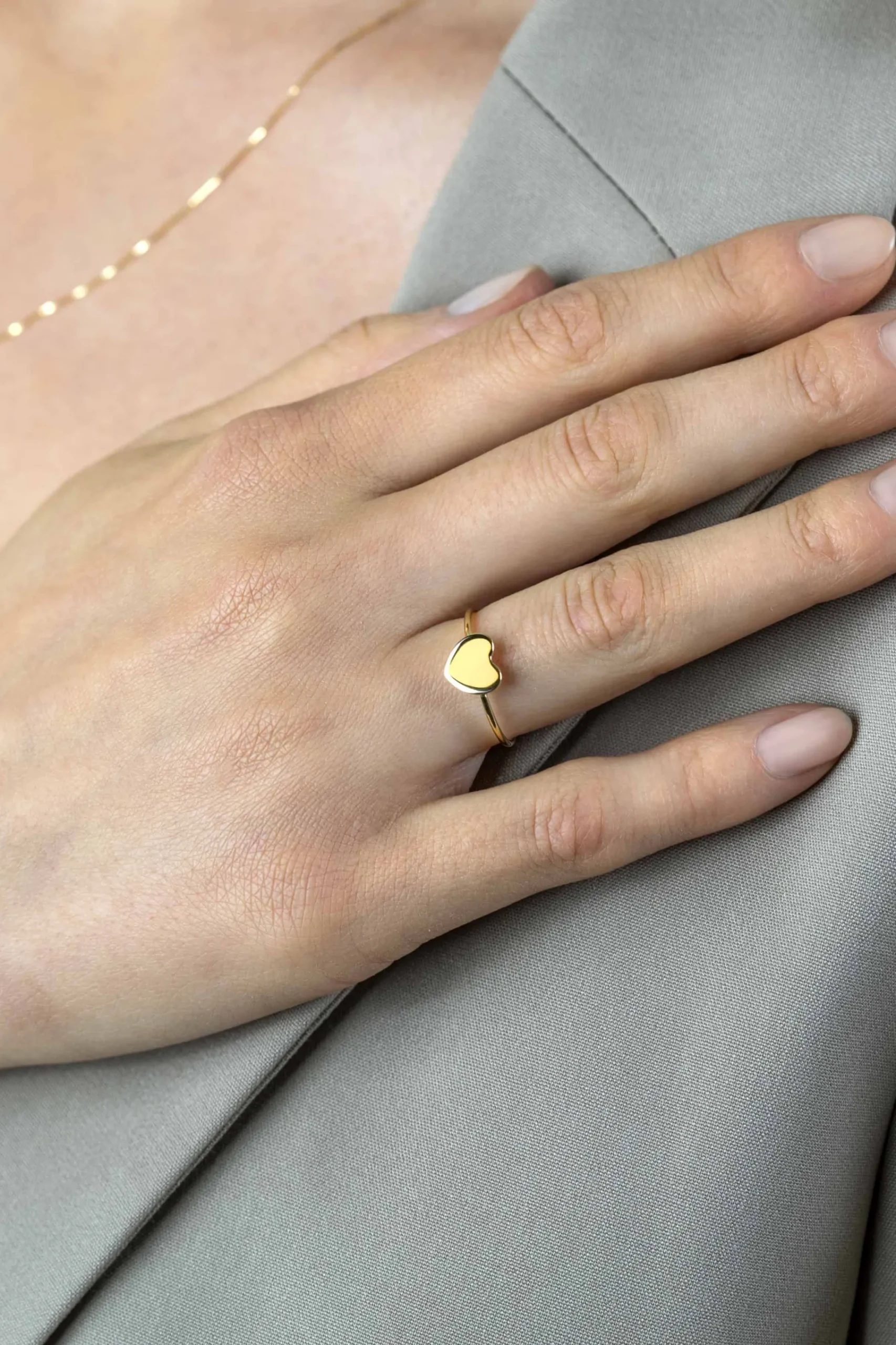 Clearance Zinzi Gold 14 karaat gouden ring met glanzend hartje ZGR486