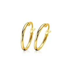 Clearance Zinzi Gold 14 karaat gouden oorringen ronde buis 17,5 x 1,5mm ZGO128