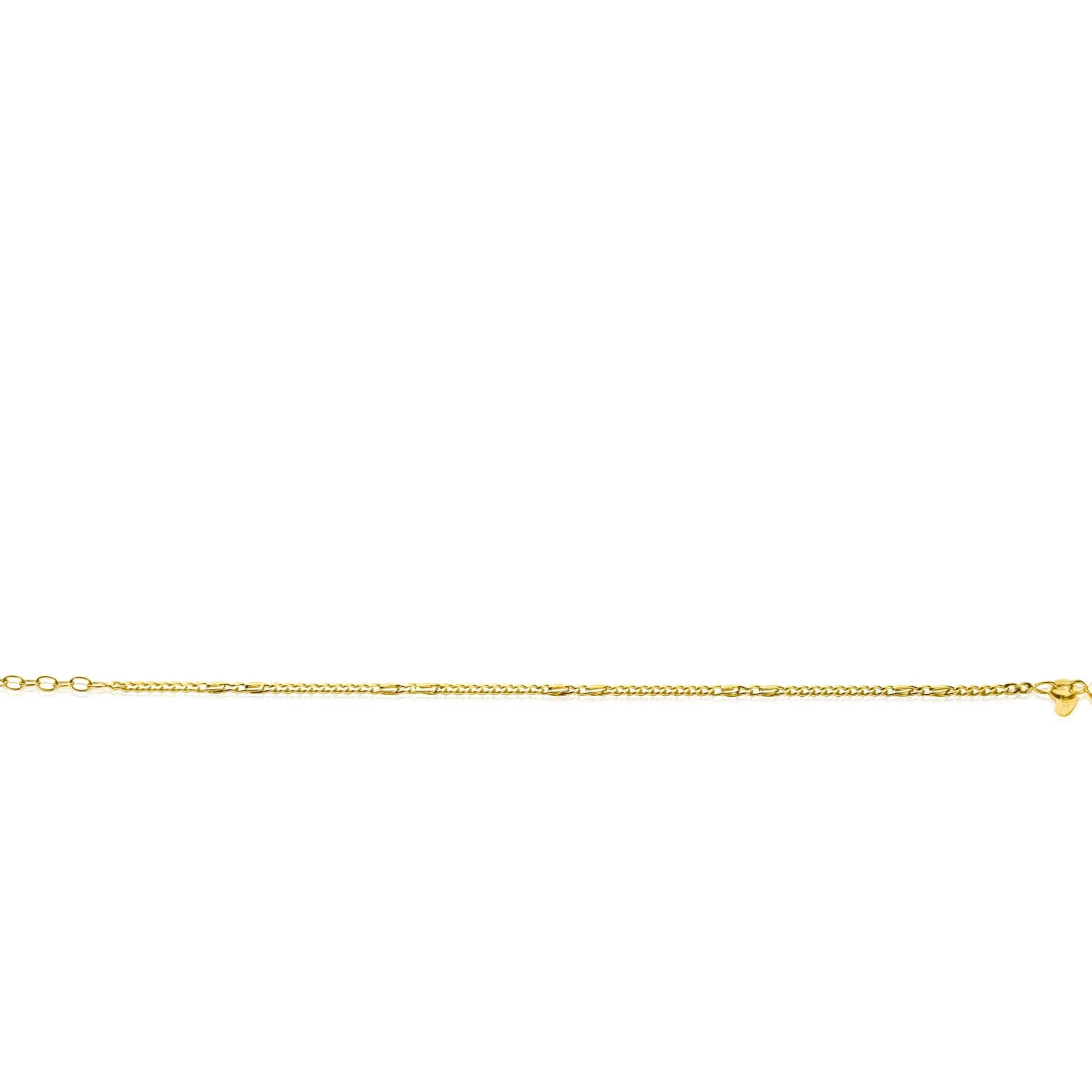 Clearance Zinzi Gold 14 karaat gouden massieve gourmet armband met valkenoog schakels 2mm breed 17-19cm ZGA498