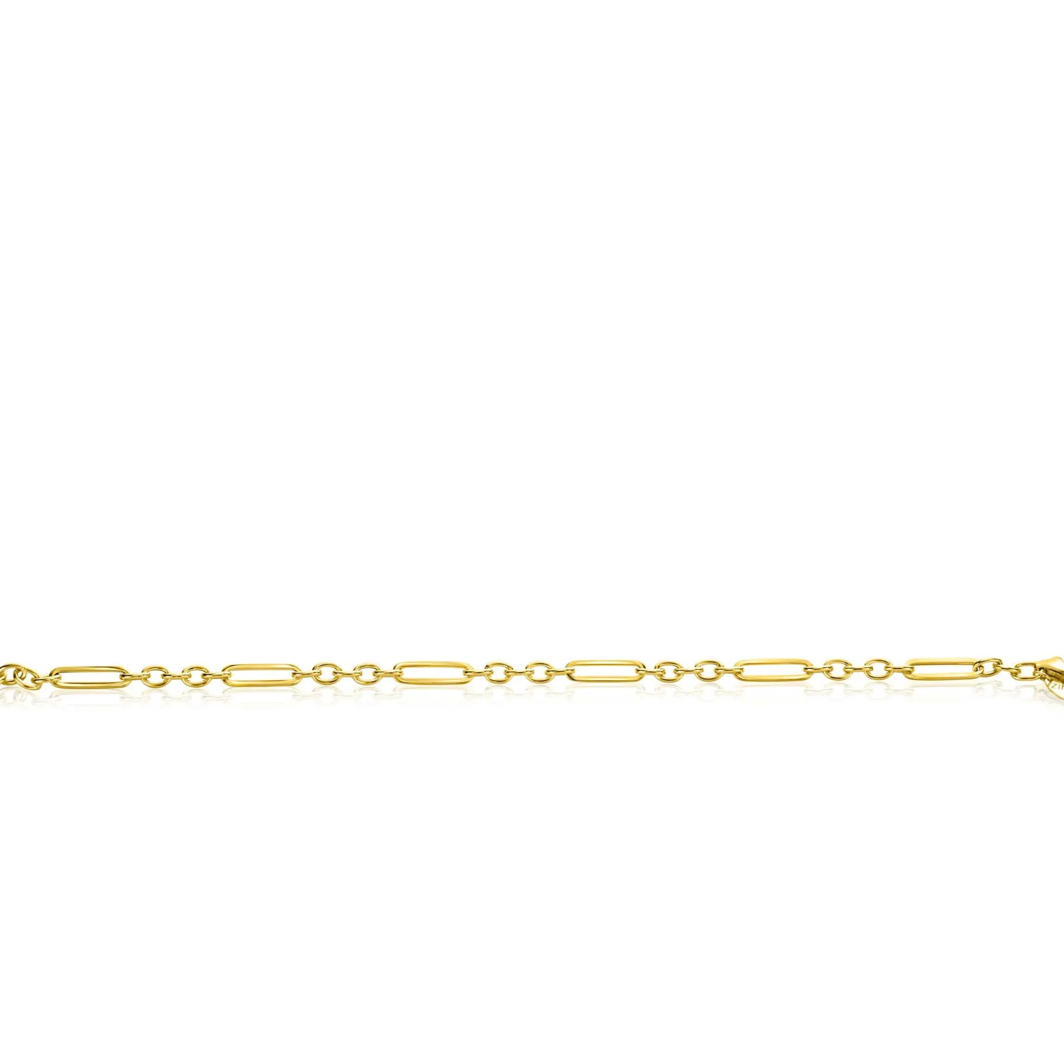 Discount Zinzi Gold 14 karaat gouden armband met trendy paperclip-schakel en ovale schakels van 4mm breed. lengte 19cm ZGA473
