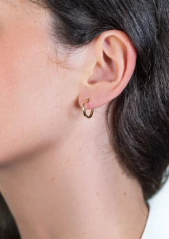 Clearance Zinzi Gold 14 karaat gouden oorringen vierkante buis 13 x 1,5mm ZGO257