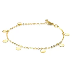 Clearance Zinzi Gold 14 karaat gouden armband ronde plaatjes ZGA167