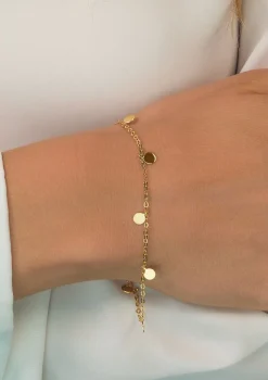 Clearance Zinzi Gold 14 karaat gouden armband ronde plaatjes ZGA167