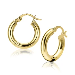 Best Zinzi Gold 14 karaat gouden oorringen ronde buis 15 x 3mm ZGO130