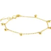 Discount Zinzi Gold 14 krt gouden armband met zeven ronde hangertjes, bezet met witte zirconia's 15,5-18,5cm ZGA451