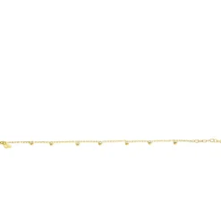 Discount Zinzi Gold 14 krt gouden armband met zeven ronde hangertjes, bezet met witte zirconia's 15,5-18,5cm ZGA451