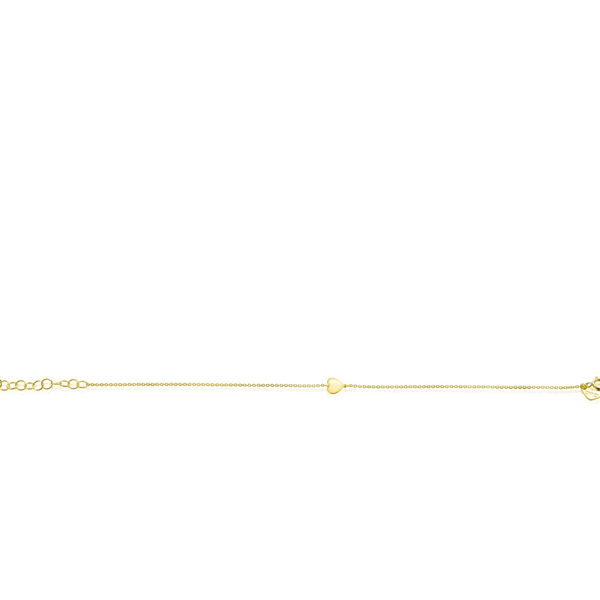 Online Zinzi Gold 14 krt gouden armband 16-19cm met hart hanger 6mm ZGA312