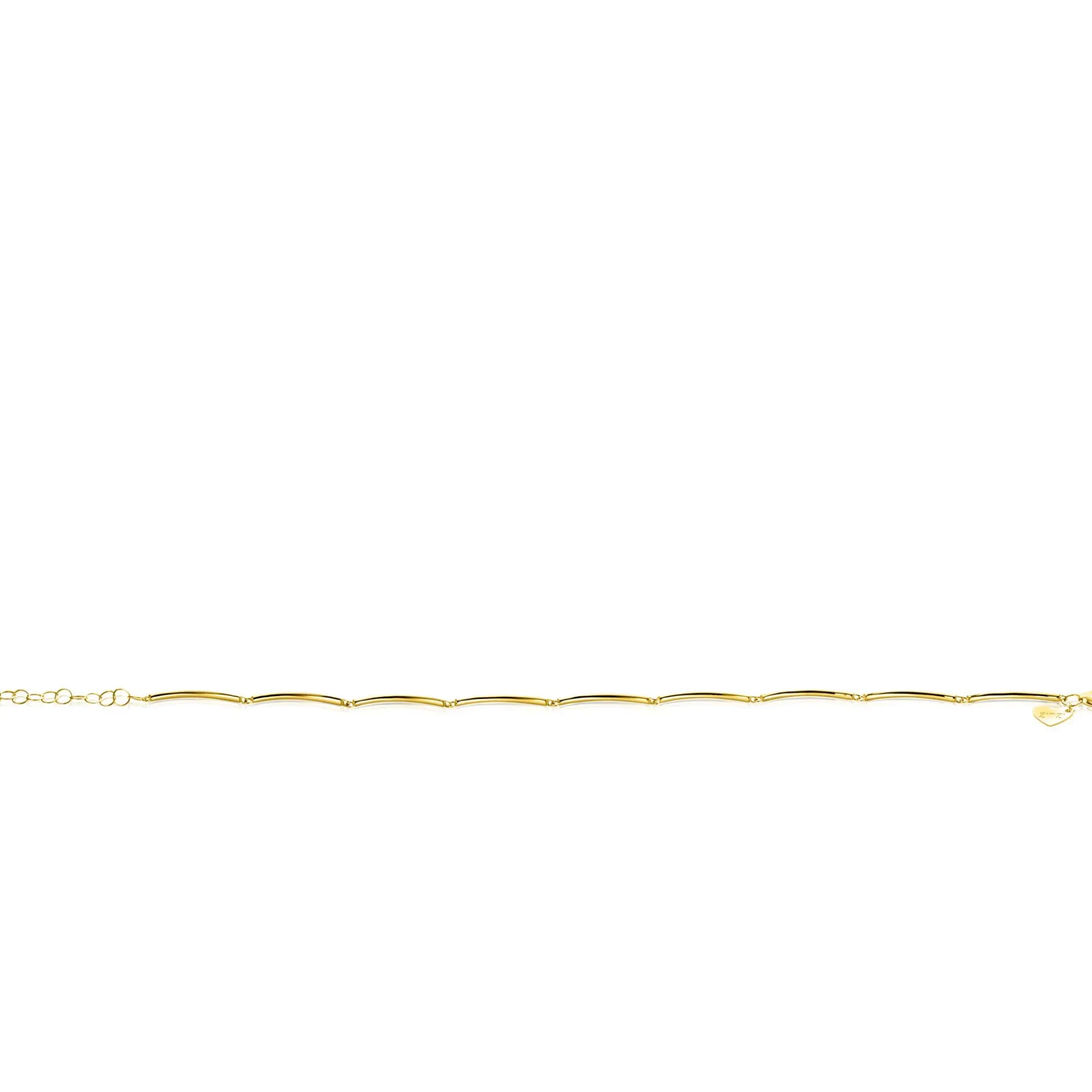 Hot Zinzi Gold 14 krt gouden armband met langwerpige glanzende staafjes 1,6mm breed 16,5-19cm ZGA461