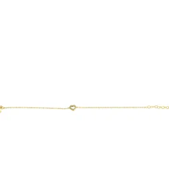 Best Zinzi Gold 14 krt gouden armband met sierlijk open hartje (7mm), bezet met witte zirconia's 16,5-19,5cm ZGA450