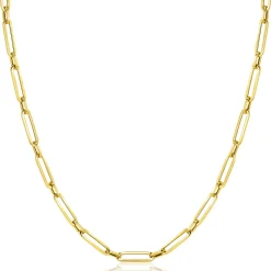 Best Zinzi Gold 14 krt gouden closed for ever schakelketting met tussenoog (3mm breed) 45cm ZGC470