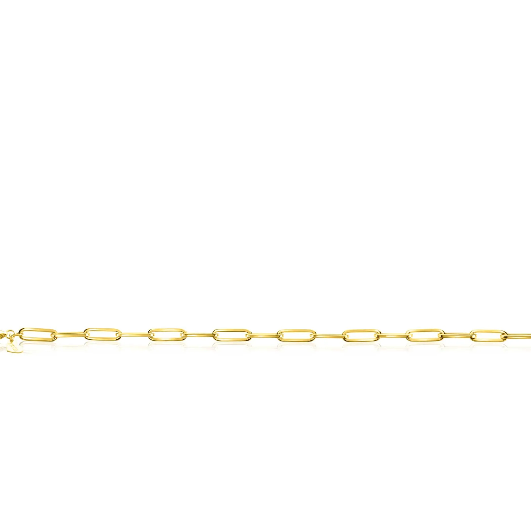 Hot Zinzi Gold 14 krt gouden closed for ever schakelarmband 4,5mm breed 18,5cm ZGA453