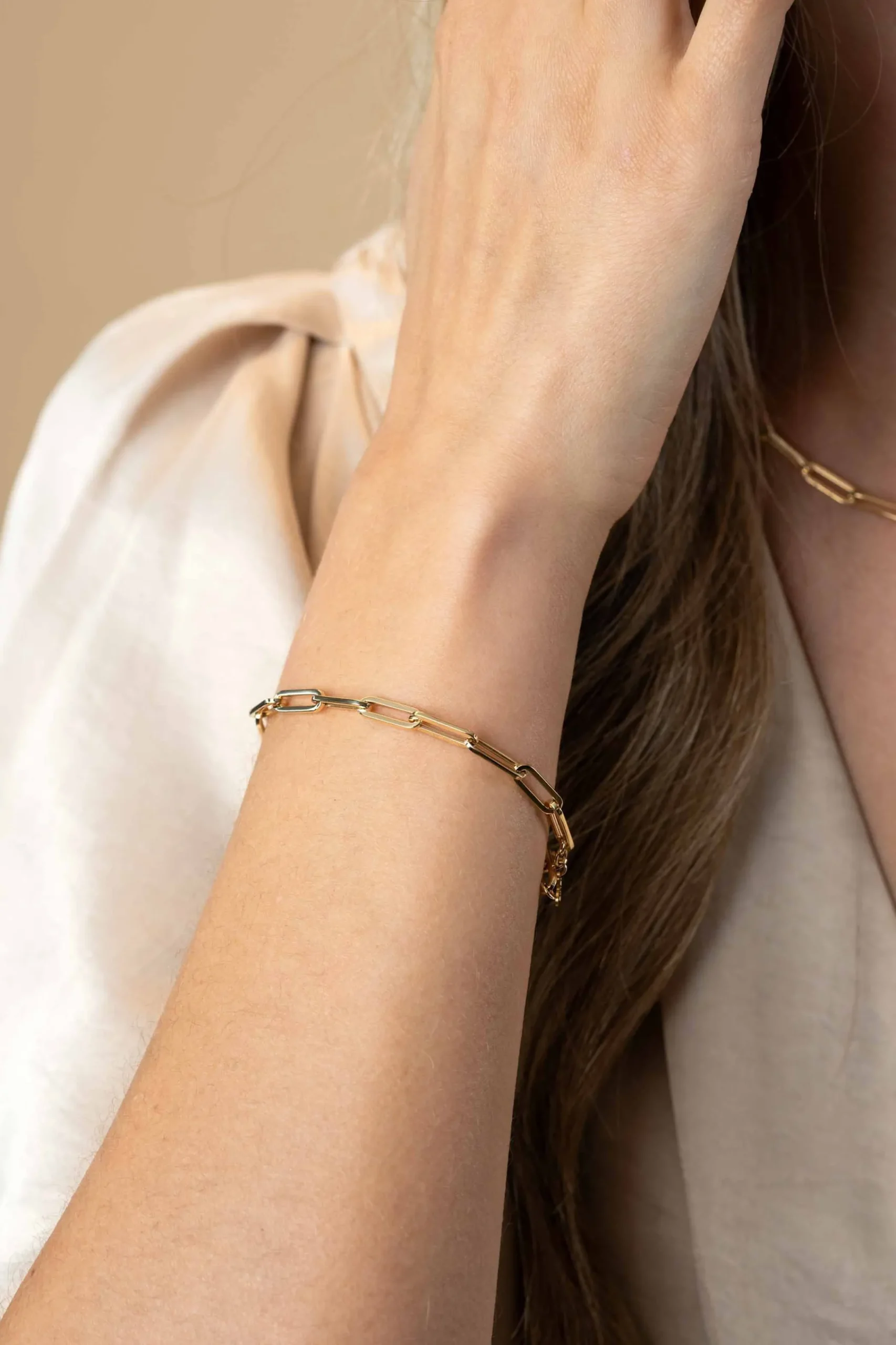 Hot Zinzi Gold 14 krt gouden closed for ever schakelarmband 4,5mm breed 18,5cm ZGA453