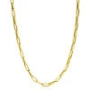 New Zinzi Gold 14 krt gouden collier 45cm met trendy paperclip/closed for ever schakels 4mm breed ZGC347