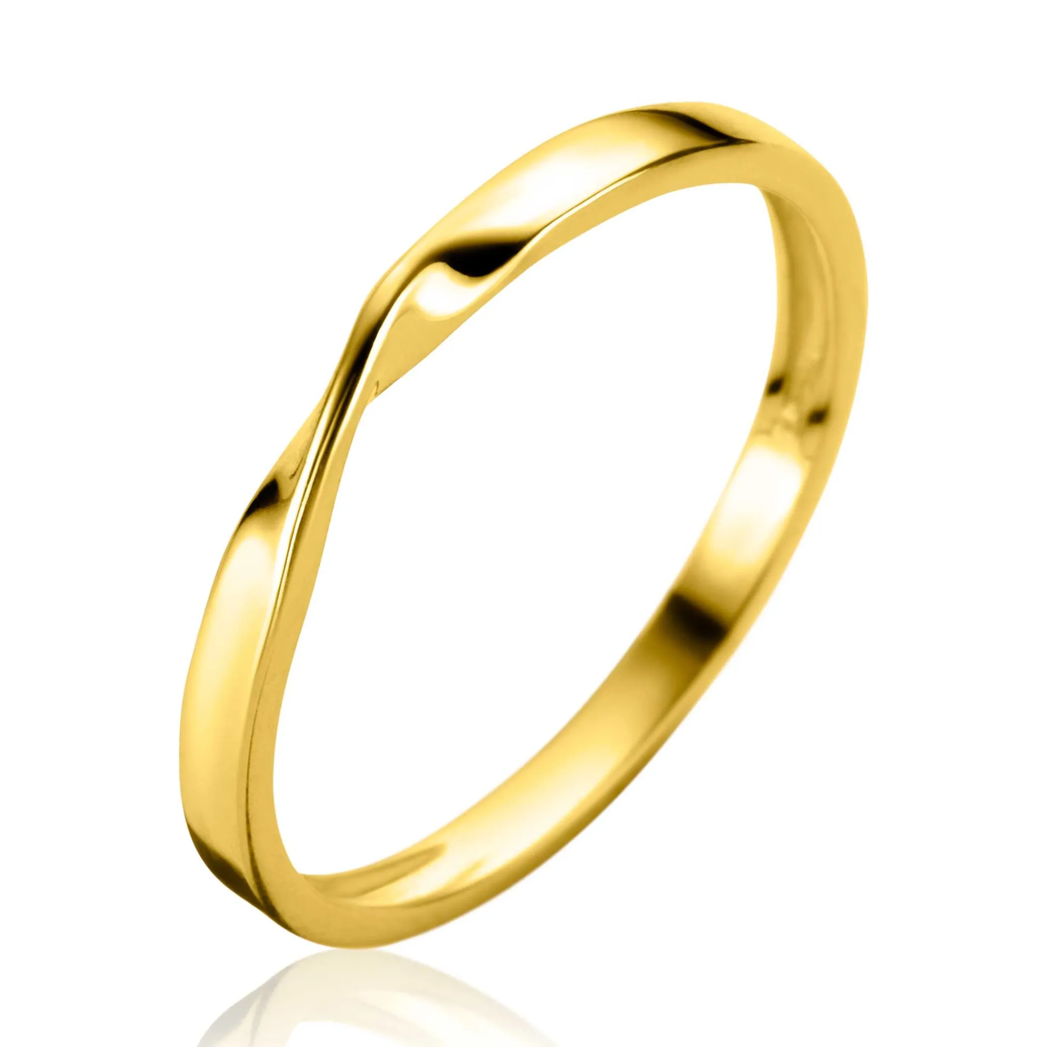 Outlet Zinzi Gold 14 krt gouden gladde aanschuifring met gedraaide buis ZGR525