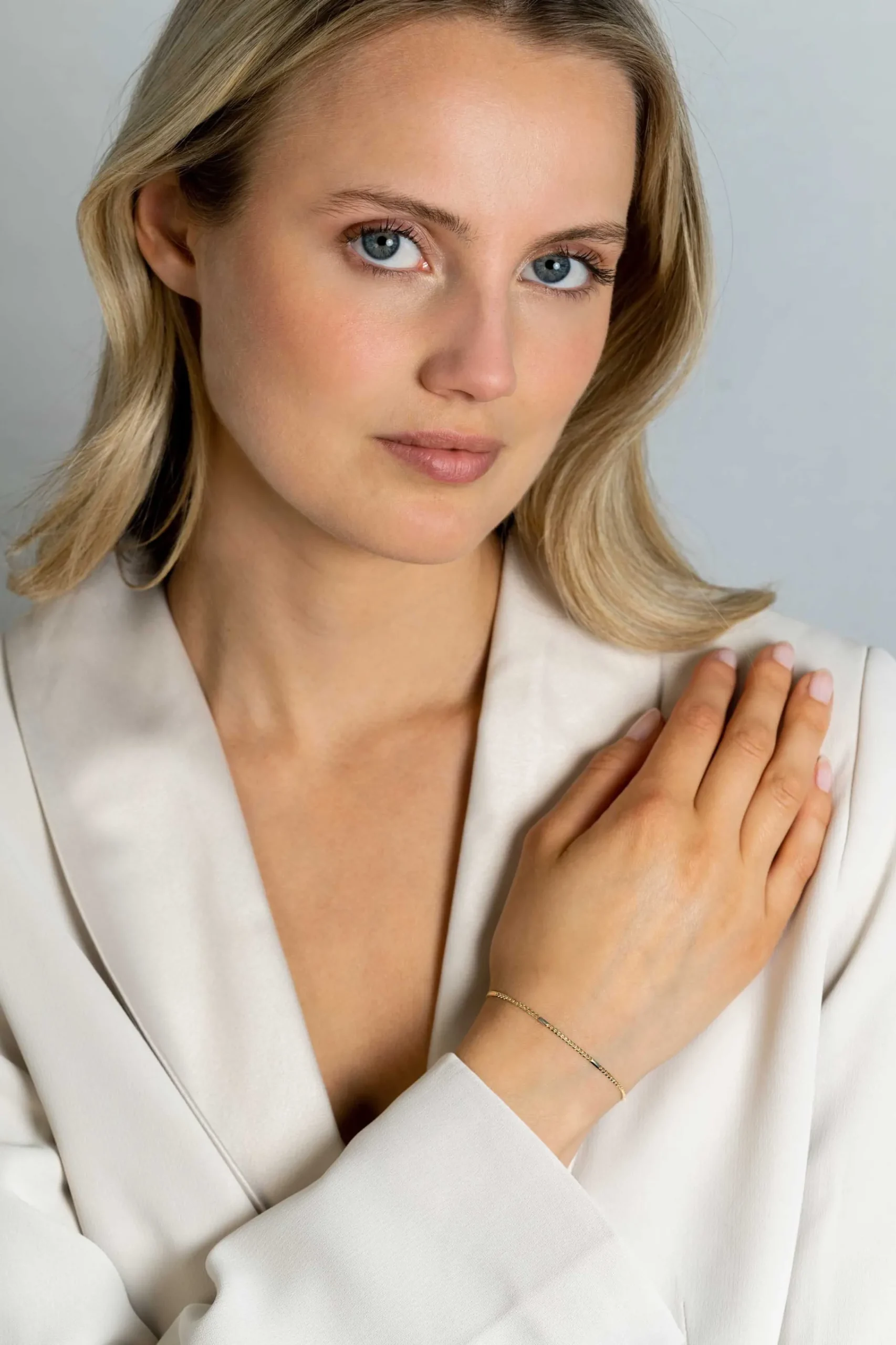 Zinzi Gold 14 krt gouden gourmet armband met plaatjes 1,5mm breed, lengte 17-19cm ZGA426