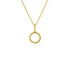 Clearance Zinzi Gold 14 krt gouden hanger met open ronde vorm 10mm, met gedraaide buis ZGH400 (zonder collier)