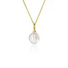 Outlet Zinzi Gold 14 krt gouden hanger met witte parel 10mm in natuurlijke vorm ZGH405 (zonder collier)
