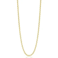 Hot Zinzi Gold 14 krt gouden jasseron ketting 2,2mm breed 43-45cm ZGC441