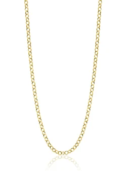 Hot Zinzi Gold 14 krt gouden jasseron ketting 2,2mm breed 43-45cm ZGC441