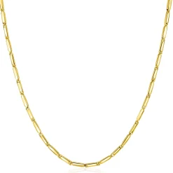 New Zinzi Gold 14 krt gouden ketting met stoere rechthoekige staafjes (2mm breed) met vierkante buis 43cm ZGC452