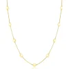 Hot Zinzi Gold 14 krt gouden ketting met subtiele jasseron schakels en negen ronde gladde plaatjes 5mm breed 42-45cm ZGC503