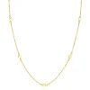New Zinzi Gold 14 krt gouden ketting met subtiele jasseron schakels en zeven ronde gladde plaatjes 5mm breed 42-45cm ZGC444
