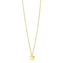 Online Zinzi Gold 14 krt gouden ketting 43cm met hart hanger 8mm ZGC312